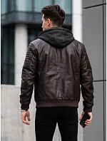 Kurtka męska skórzana ocieplana z kapturem model 22542400 - FashionStreet Kurtka męska skórzana ocieplana z kapturem model 22542400 - FashionStreet