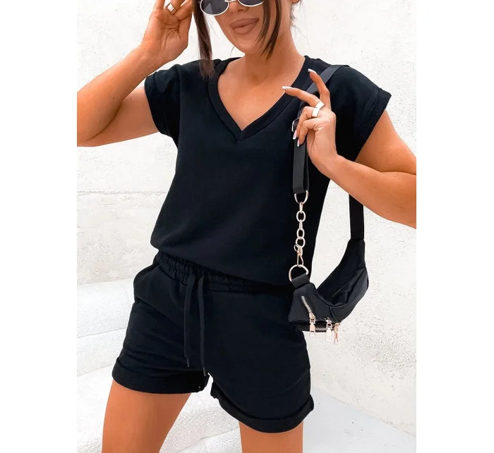 Černý letní dámský bavlněný komplet model 20114363 - Moon Černý letní dámský bavlněný komplet model 20114363 - Moon