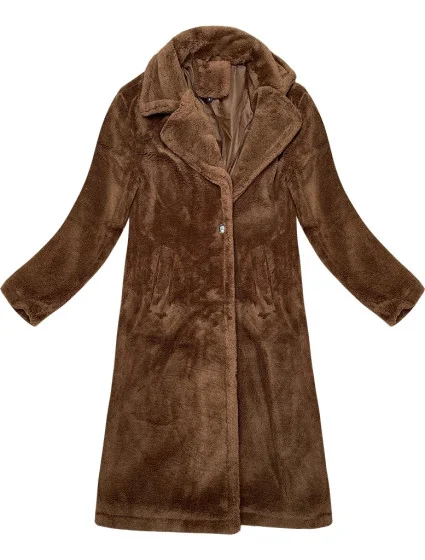 Dámský kabát typu beránek ve velbloudí barvě J Style (11Z8157) Dámský kabát typu beránek ve velbloudí barvě J Style (11Z8157)