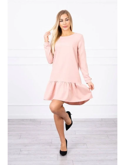 Šaty s volánem tmavě pudrově růžové Šaty s volánem tmavě pudrově růžové
