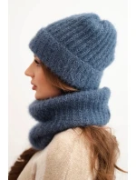 Dámská souprava čepice a zimní huňatý nákrčník s ozdobným model 21461102 - K-Fashion