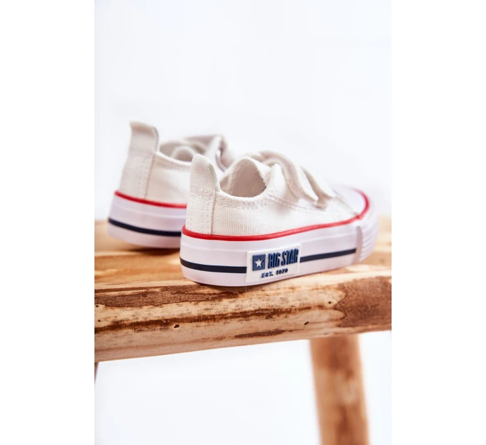 Dětské látkové tenisky se suchým zipem BIG STAR model 21594950 Bílá - Big Star Shoes Dětské látkové tenisky se suchým zipem BIG STAR model 21594950 Bílá - Big Star Shoes