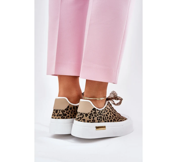 Dámské Tenisky Na Masivní Platformě S Ozdobným Šněrováním Leopardí Hnědé Zidora Dámské Tenisky Na Masivní Platformě S Ozdobným Šněrováním Leopardí Hnědé Zidora
