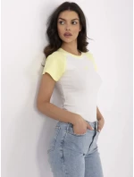 Tričko NM TS model 21021713 bílá žlutá - FPrice Tričko NM TS model 21021713 bílá žlutá - FPrice