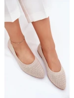 Dámské síťované textilní baleríny model 21836916 – béžové - Kesi