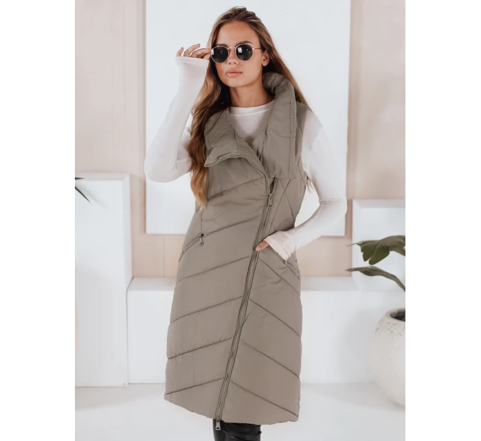 Dámská prošívaná vesta SERKIS zelená FashionStreet TY3279