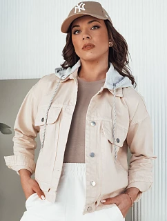 Kurtka jeansowa damska ASFA jasnobeżowa FashionStreet TY4328