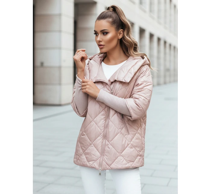 Dámská přechodná prošívaná bunda oversize PUFFILOF růžová FashionStreet TY4854