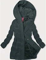 Tmavě zelená zimní bunda s kapucí model 21246079 - LHD Tmavě zelená zimní bunda s kapucí model 21246079 - LHD