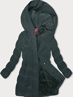 Tmavě zelená zimní bunda s kapucí model 21246079 - LHD