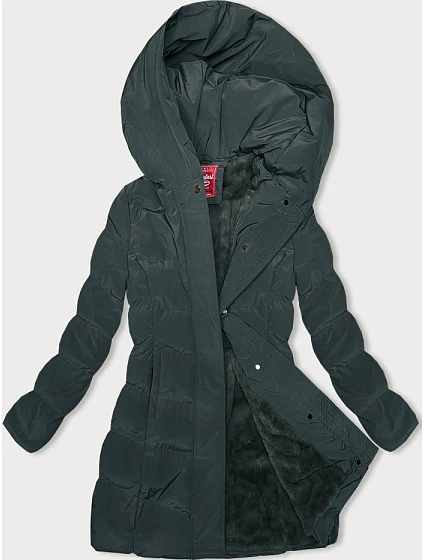 Zimní bunda s kapucí tmavě zelená (2M-023) Zimní bunda s kapucí tmavě zelená (2M-023)