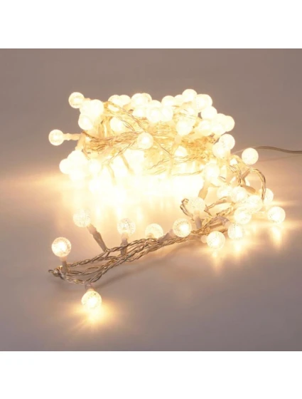 120 VEDL SVĚTLA S DEKORATIVNÍ KOULE TEPLÁ BÍLÁ 120 VEDL SVĚTLA S DEKORATIVNÍ KOULE TEPLÁ BÍLÁ