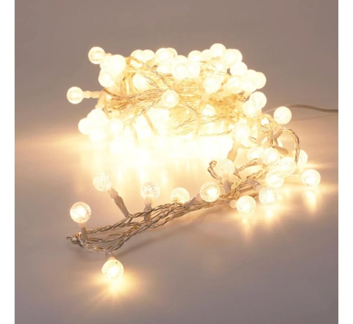 120 VEDL SVĚTLA S DEKORATIVNÍ KOULE TEPLÁ BÍLÁ 120 VEDL SVĚTLA S DEKORATIVNÍ KOULE TEPLÁ BÍLÁ