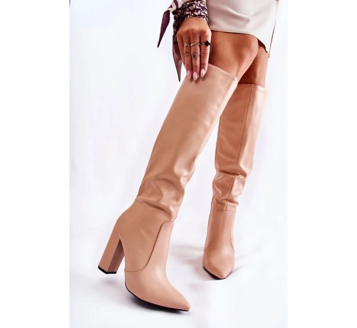 Klasické Boty Na Sloupek Nude Mayra