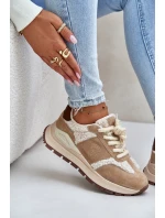 Zateplené dámské kožené sneakersy Big Star model 21675384 HIPOLY SYSTEM Béžové - Big Star Shoes