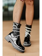 Lakované Kotníkové Boty Se Zdobením Černé Kikizelle Lakované Kotníkové Boty Se Zdobením Černé Kikizelle