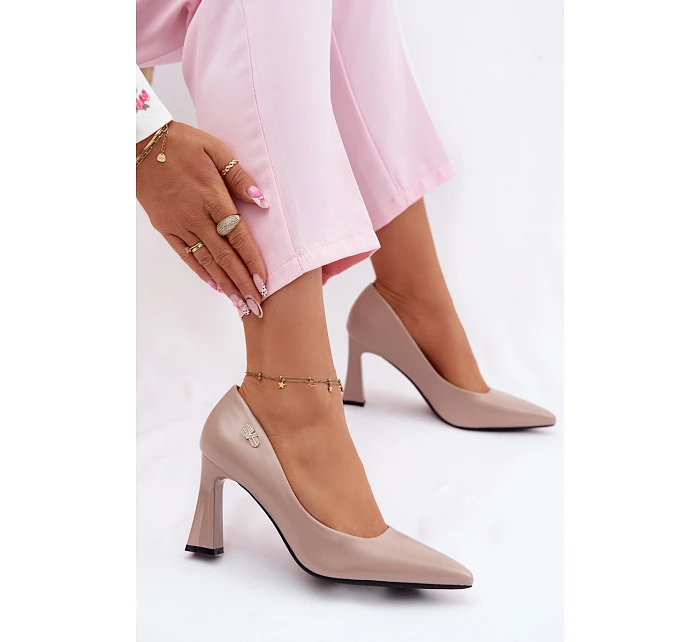 Elegantní lodičky na podpatku Vinceza 62276 Béžové