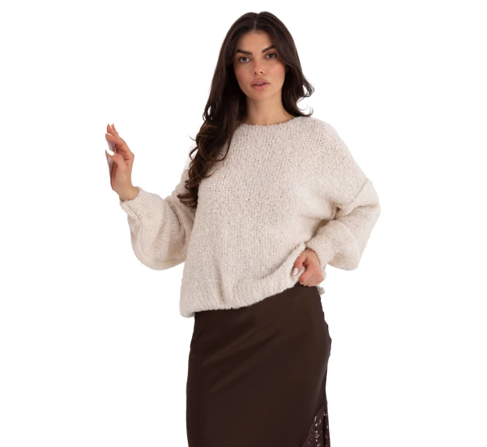 Sweter IT SW model 21766156 jasny beżowy - FPrice Sweter IT SW model 21766156 jasny beżowy - FPrice