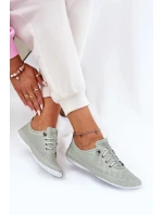 Dámské polobotky z přírodní kůže Artiker – světle zelené