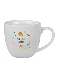 Personalizovaný keramický hrníček 400 ml pro paní učitelku/pana učitele (pomůcky)