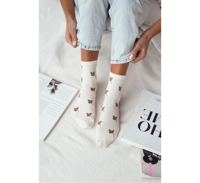 DÁMSKÉ PONOŽKY S HLAVOU MEDVÍDKA SE STÍNEM 0200.142