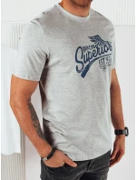 FashionStreet šedé pánské tričko s potiskem RX5365 FashionStreet šedé pánské tričko s potiskem RX5365