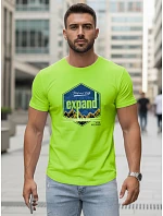 Pánské tričko s potiskem EXPAND limetkově zelené FashionStreet NX5004R