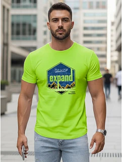 Pánské tričko s potiskem EXPAND limetkově zelené FashionStreet NX5004R