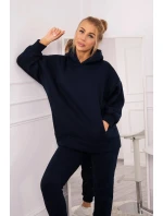 Zateplený set s mikinou s kapucí tmavě modrý Zateplený set s mikinou s kapucí tmavě modrý
