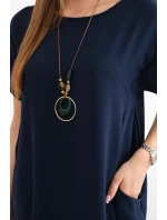 Šaty s kapsami a přívěskem námořnická modř Šaty s kapsami a přívěskem námořnická modř