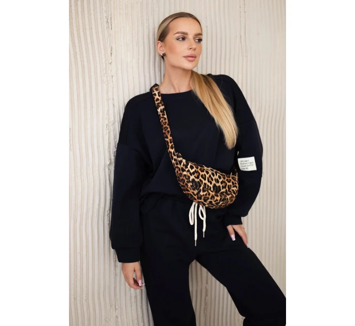 Komplet teplákové + kalhoty máslová látka námořnická modř Komplet teplákové + kalhoty máslová látka námořnická modř