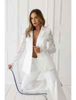 Blejzr s krajkovými a jedním knoflíkem ecru model 21136223 - Moe