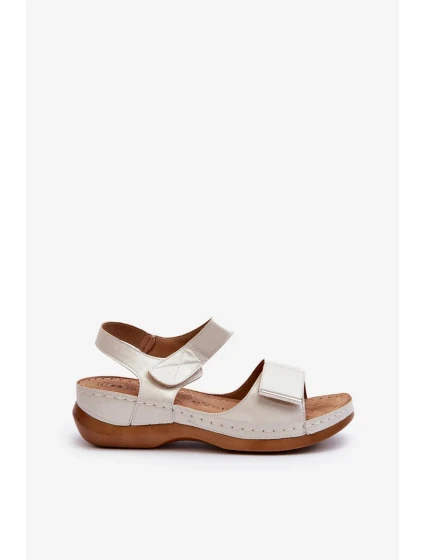 Pohodlné dámské sandály na suchý zip Silver Iphiope Pohodlné dámské sandály na suchý zip Silver Iphiope