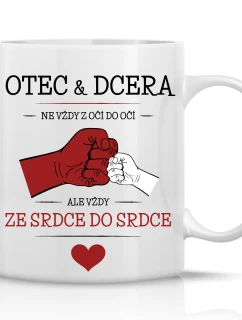 OTEC & DCERA - klasický bílý keramický hrníček 300 ml