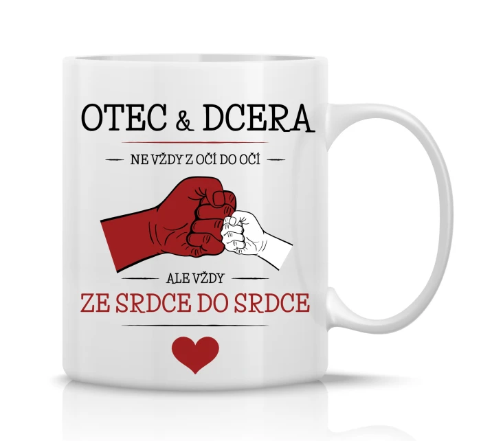 OTEC & DCERA - klasický bílý keramický hrníček 300 ml