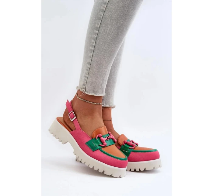 Dámské sandály MR38-656 růžovo-oranž-zelené - Step in style