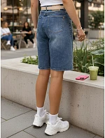 Dámské džínové bermudy s páskem modré FashionStreet SY0545 Dámské džínové bermudy s páskem modré FashionStreet SY0545