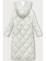 Prošívaná dámská zimní bunda v barvě ecru (H-896-11) Prošívaná dámská zimní bunda v barvě ecru (H-896-11)