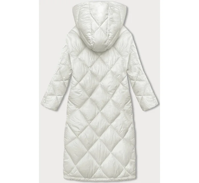 Prošívaná dámská zimní bunda v barvě ecru (H-896-11) Prošívaná dámská zimní bunda v barvě ecru (H-896-11)