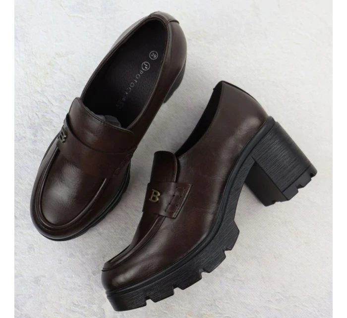 Dámské mokasíny na klínku hnědé Potocki SZ12700