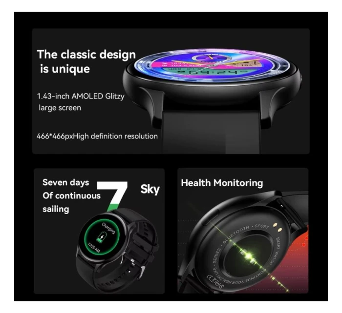 Chytré hodinky RUBICON RNCF11 Black SMARUB240