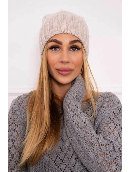 Fleecová čepice Paris model 18750765 light beige - K-Fashion Fleecová čepice Paris model 18750765 light beige - K-Fashion