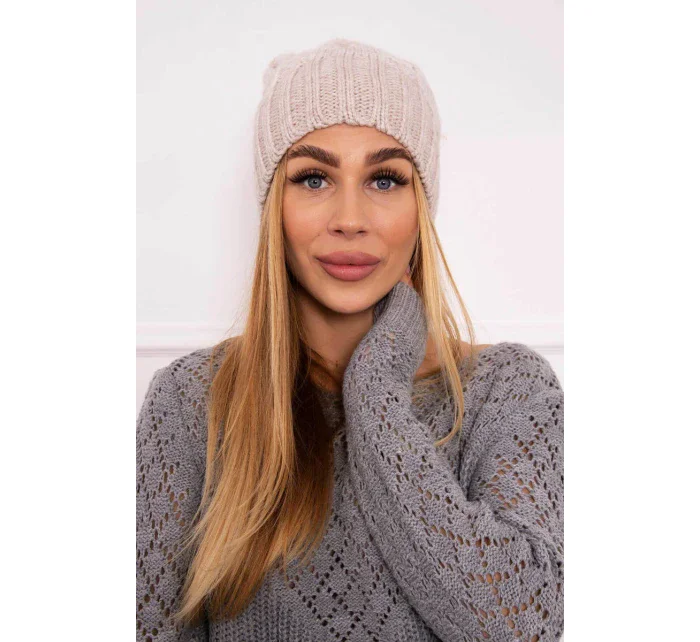 Fleecová čepice Paris model 18750765 light beige - K-Fashion Fleecová čepice Paris model 18750765 light beige - K-Fashion
