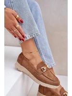 mokasíny se zlatým detailem a  hnědé model 21683739 - Boto