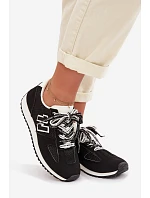 Dámské tenisky s ozdobným šněrováním Černé model 22039815 - Boto