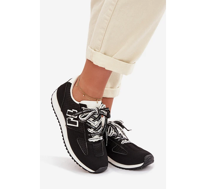 Dámské tenisky s ozdobným šněrováním Černé model 22039815 - Boto