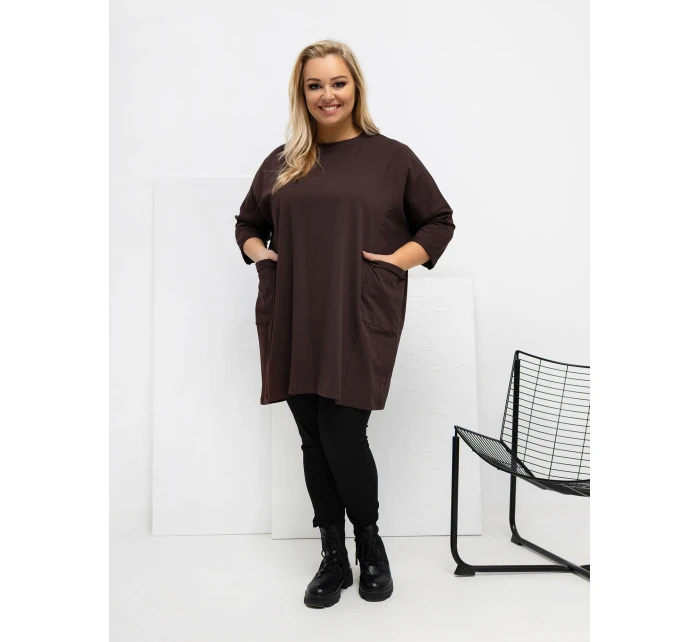 Bluzka RV BZ model 21818977 ciemny brązowy - FPrice Bluzka RV BZ model 21818977 ciemny brązowy - FPrice