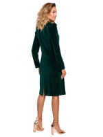 Sametové šaty s límečkem zelené model 18003854 - Moe