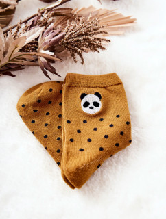 Dětské ponožky V bodech Panda Žluté