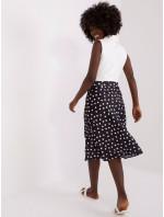 Černobílá puntíkatá midi sukně A-line